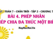 Phép nhân, phép chia hai đa thức một biến, tính chất phép nhân đa thức? Toán 7 chân trời tập 2 chương 7 bài 4